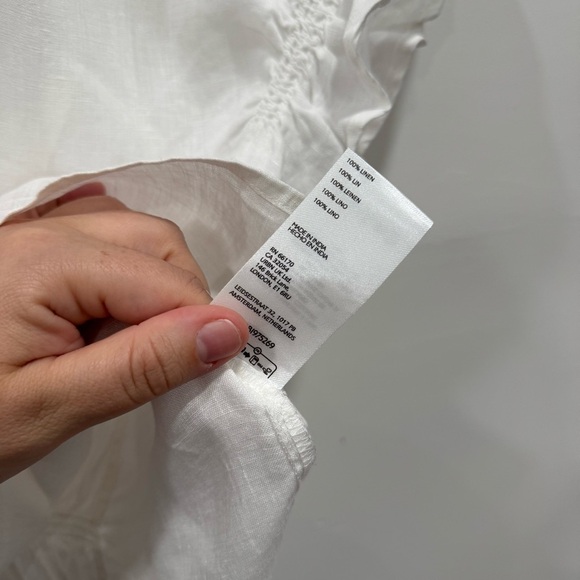 Anthropologie Pilcro The Tatum Futter Sleeve Blouse White Cotton Medium - Picture 8 of 12